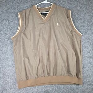 Austin‎ Golf Pullover Vest Tour Collection Windbreaker Tan Pullover Preppy sz XL